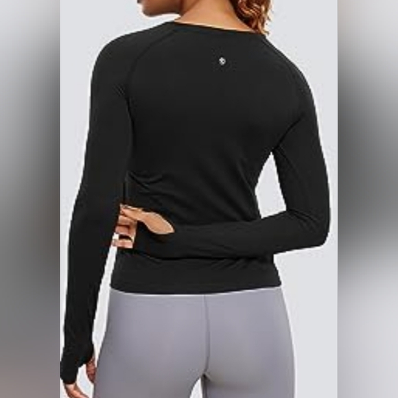 CRZ YOGA Womens Ribbed Workout Long Sleeve Shirt - Picture 2 of 5